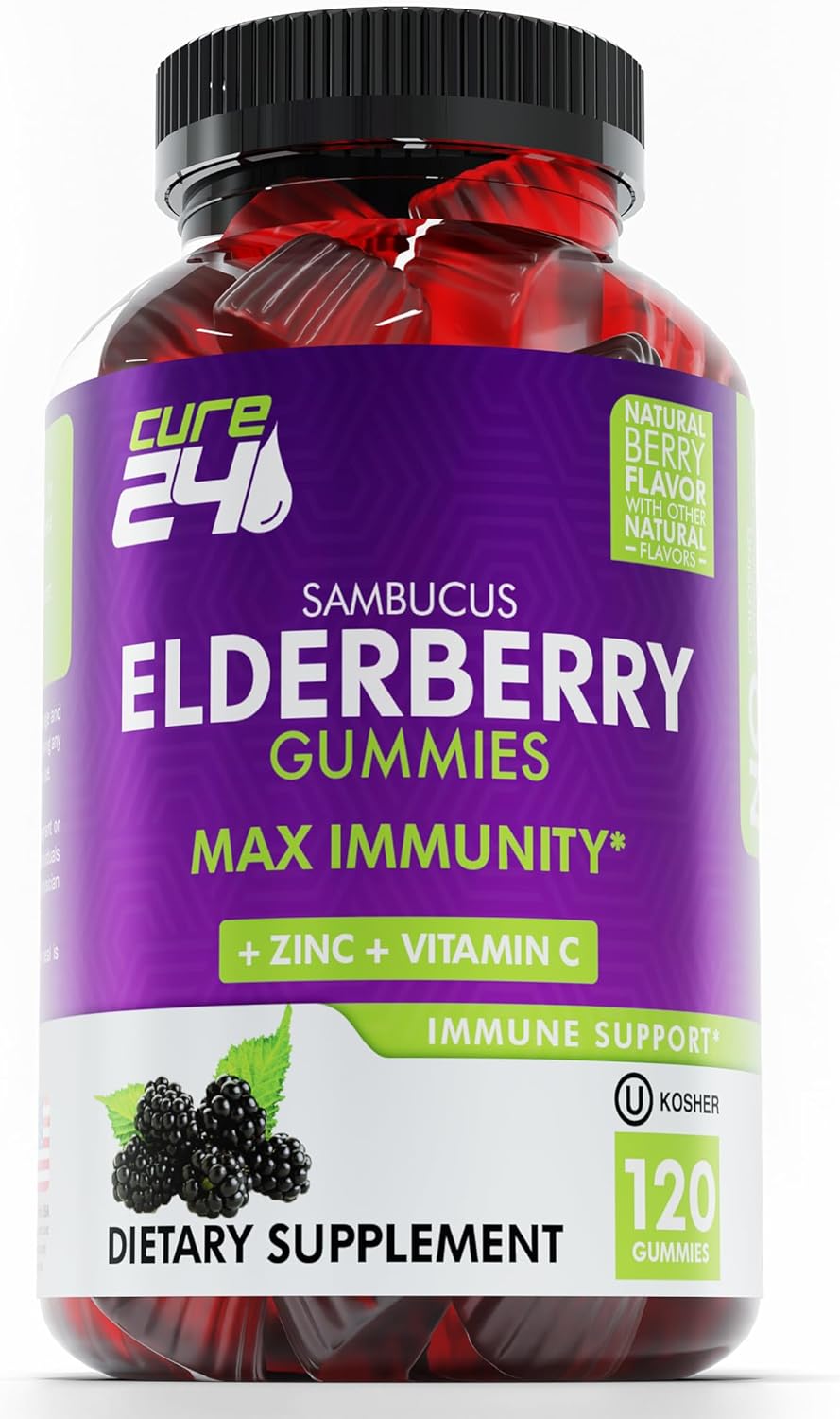 Elderberry Gummies with Vitamin C and Zinc 120 Count B555900