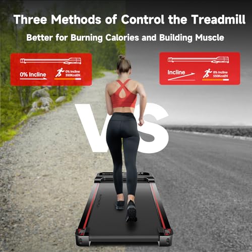 Walking Pad Treadmill with Incline, Under Desk Treadmill, Portable Treadmill with Remote Control, Compact Treadmill X995