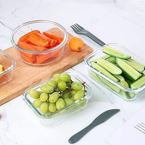 24 Pieces Glass Food Storage Containers Set with Lids A604906
