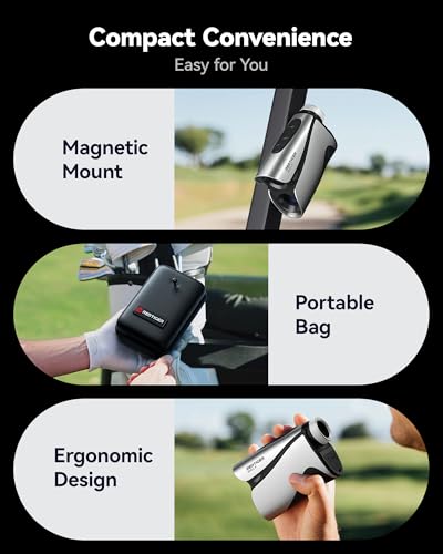 1200 Yards Laser Rangefinder Golf with Slope, 7X Magnification, Magnetic J7727