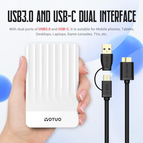 Black 1TB External Hard Drive USB 3.0 USB-C Q4322