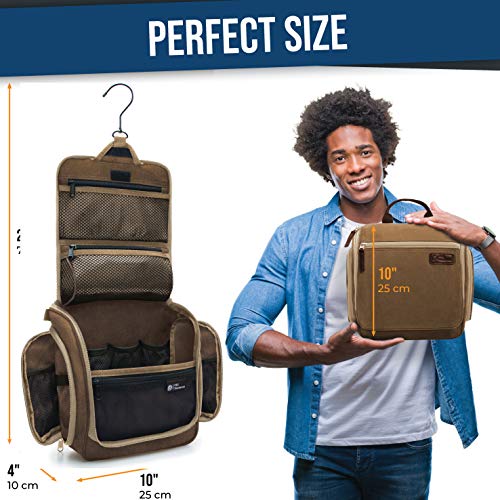 Large Hanging Travel Toiletry Bag with 10 Compartments, Water-Resistant Nylon F800988