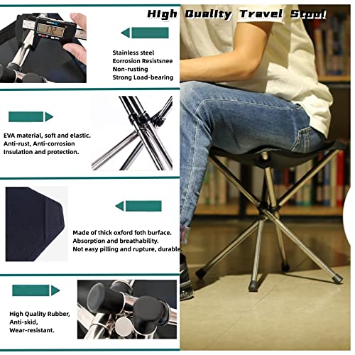 Portable Camping Stool with Side Pocket 12.5in Foldable F93838