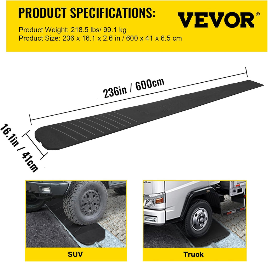 5 Pack Heavy Duty Rubber Driveway Ramps Z6596