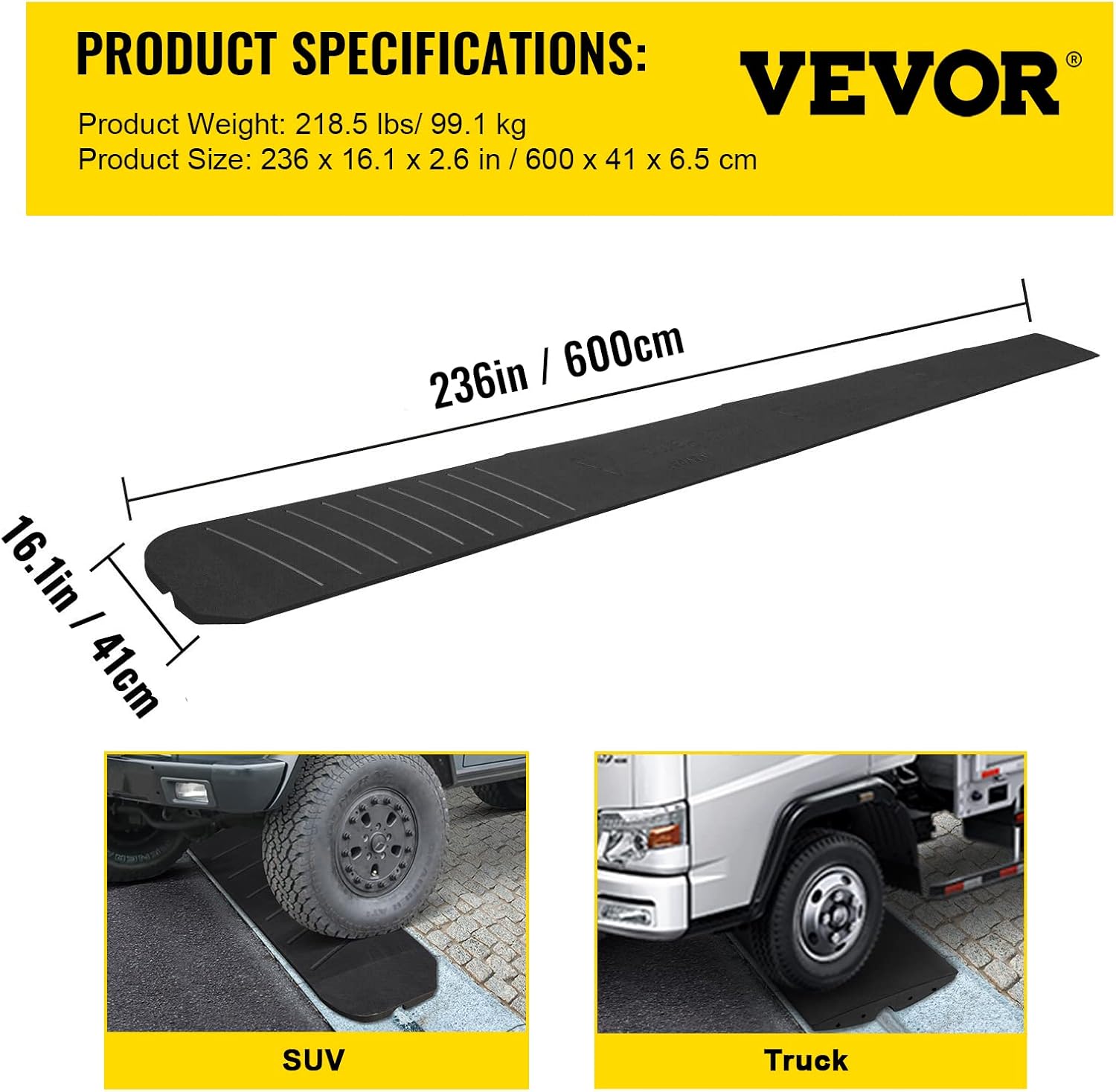 5 Pack Heavy Duty Rubber Driveway Ramps Z6596