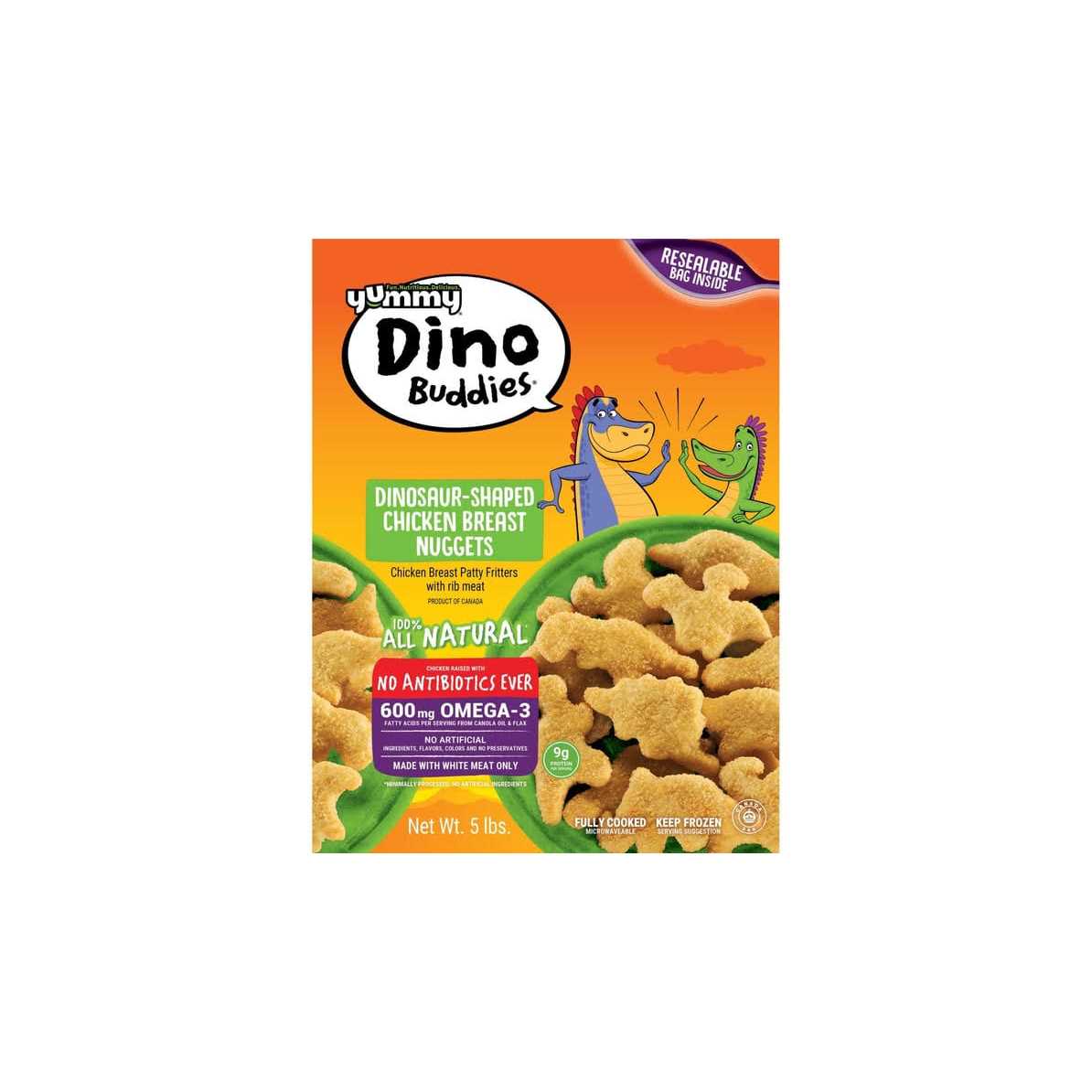Dinosaur-Shaped Chicken Breast Nuggets W720