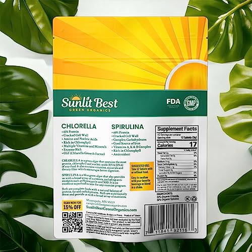Organic Chlorella Spirulina 500 Tablets R692