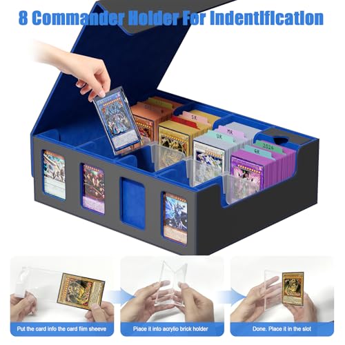 Card Storage Box with 4 Rows, 24 Colorful Dividers & 8 Viewing Windows H416