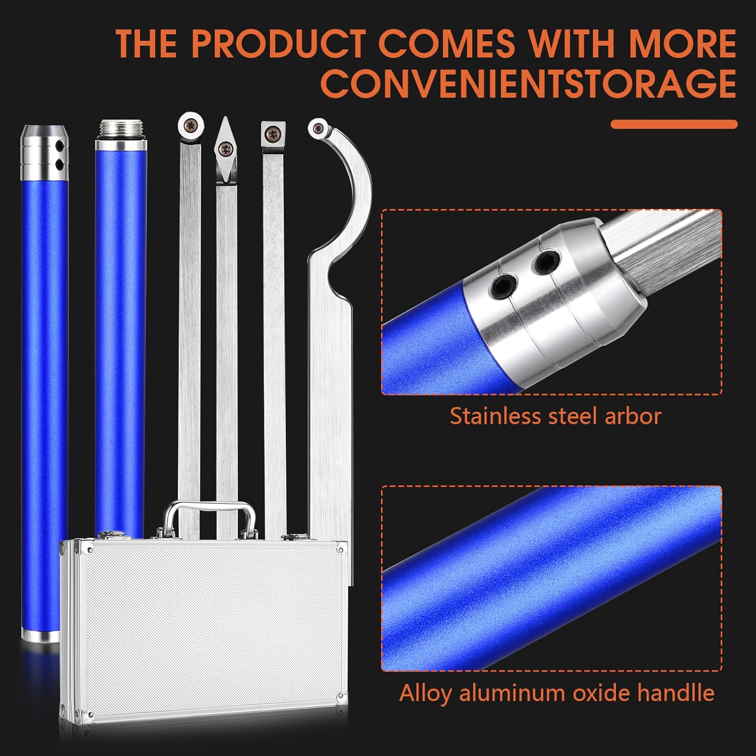 8 in 1 Carbide Tipped Woodturning Set with Aluminum Case P591587