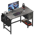 Black 40 Inch Reversible Computer Desk with Fabric Drawers L9544
