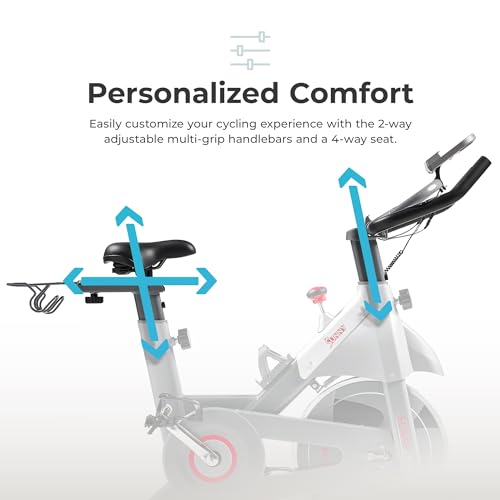 Indoor Cycling Exercise Bike with Adjustable Cushion Seat & Multi-Grip Handlebar S455811