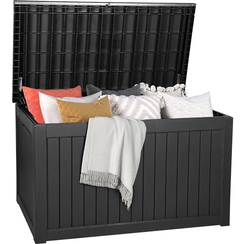 120 Gallon Black Resin Outdoor Storage Box F17091