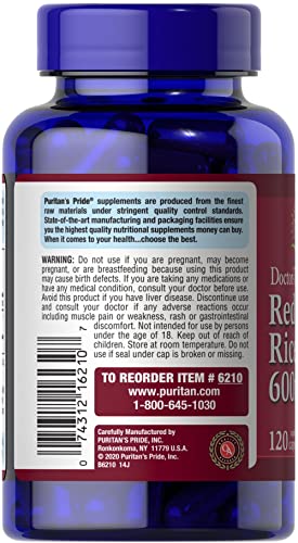 Red Yeast Rice 600 Mg, 120 Count Z3622