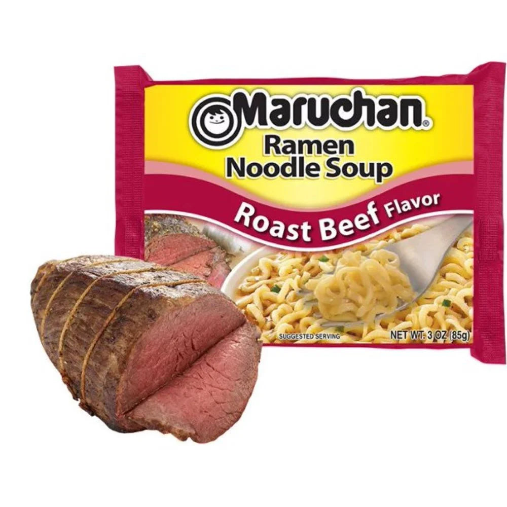 Ramen Beef and Roast Beef Noodles Variety Pack Soup, 3 Oz, 24 Ct X837069