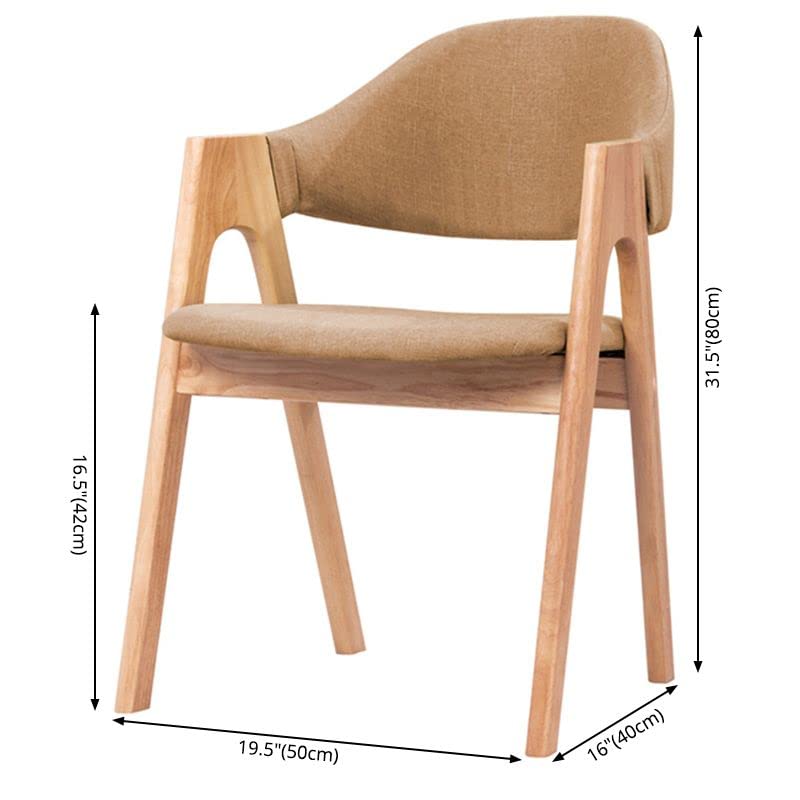 4-Piece Upholstered Arm Chair Natural Wood Side Chair M395