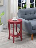Cranberry Red Round End Table J3537