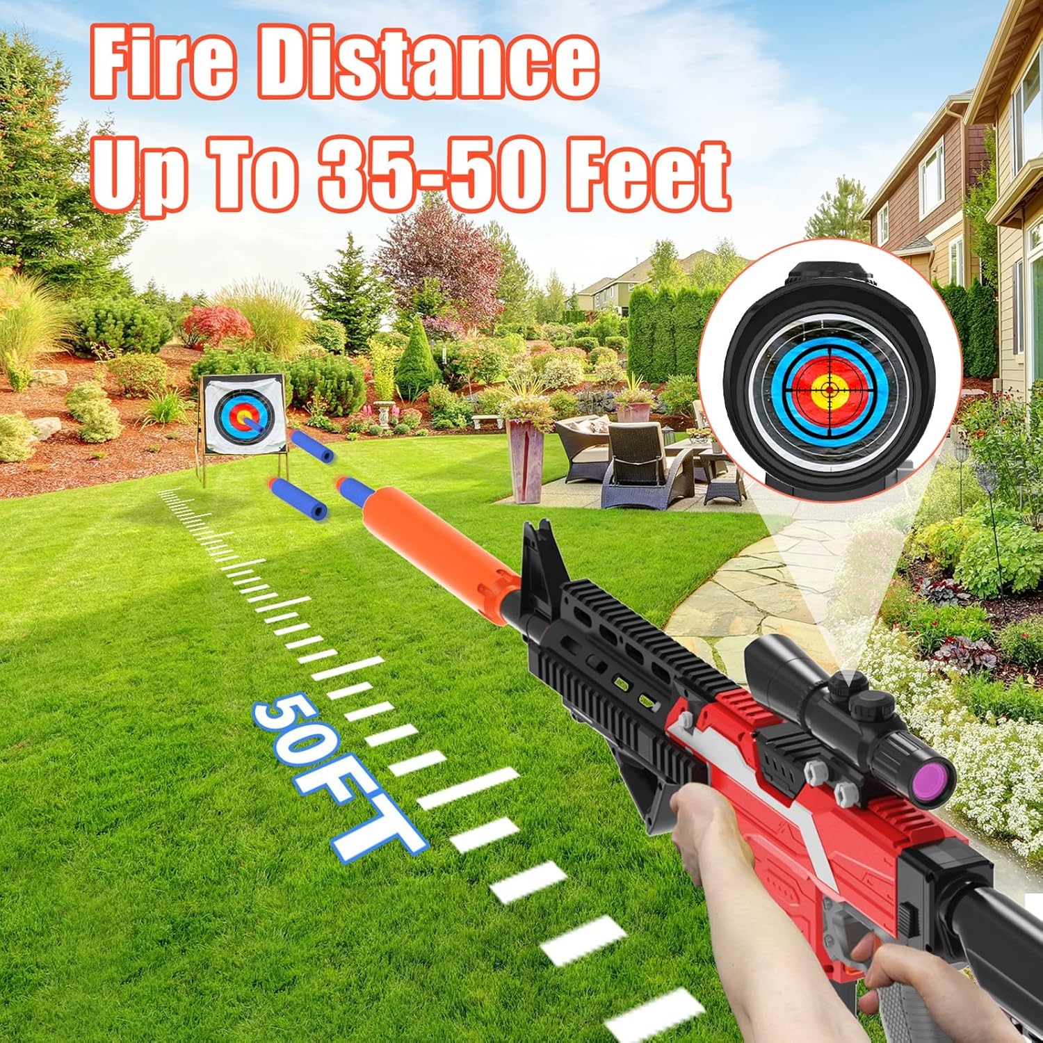 Automatic Toy Foam Blaster with Tactical Vest, 2 Clips and 100 Darts M957