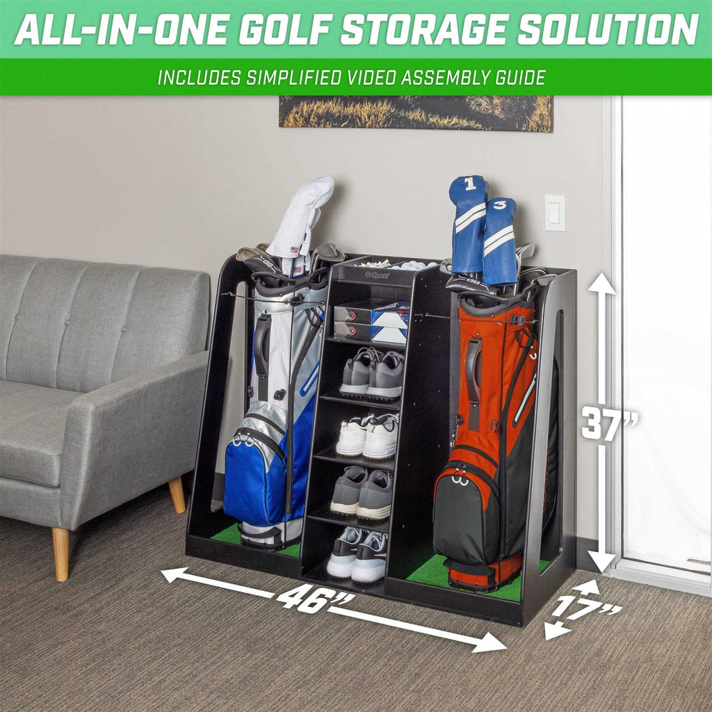 Wooden Golf Bag Organizer and Storage Rack O59286