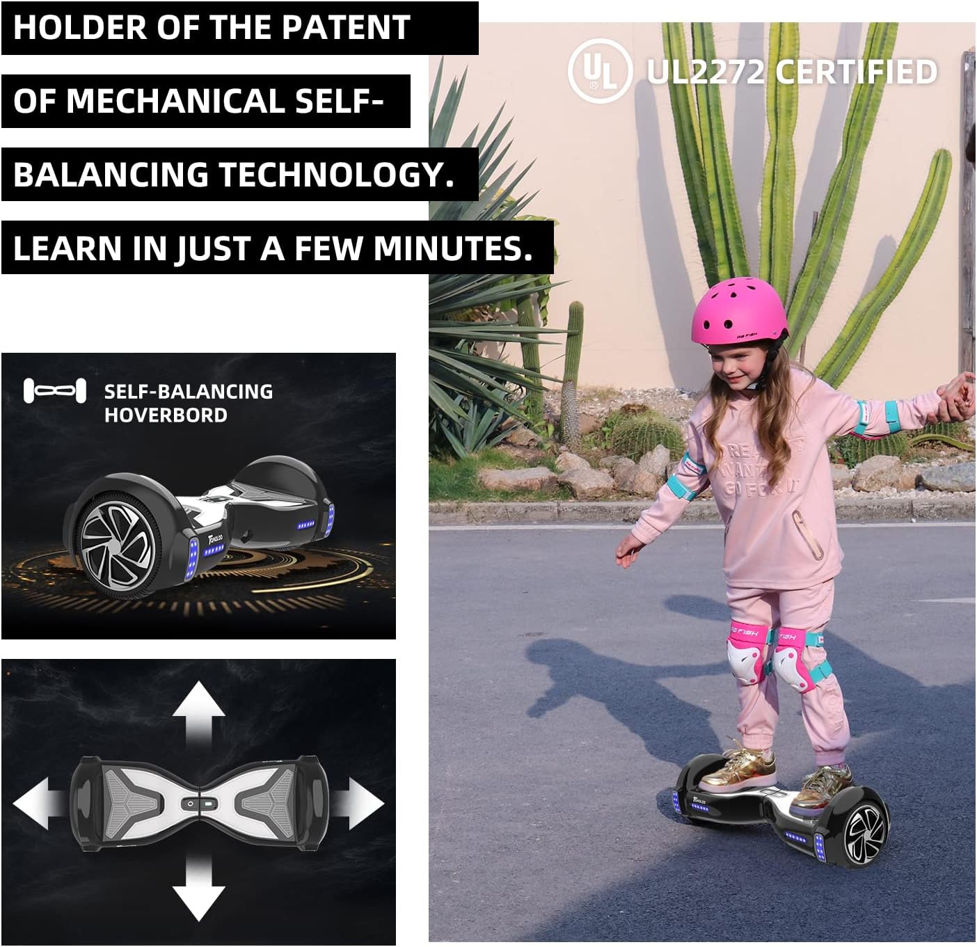 6.5" Self Balancing Scooter with Bluetooth Speaker and LED Lights K9925