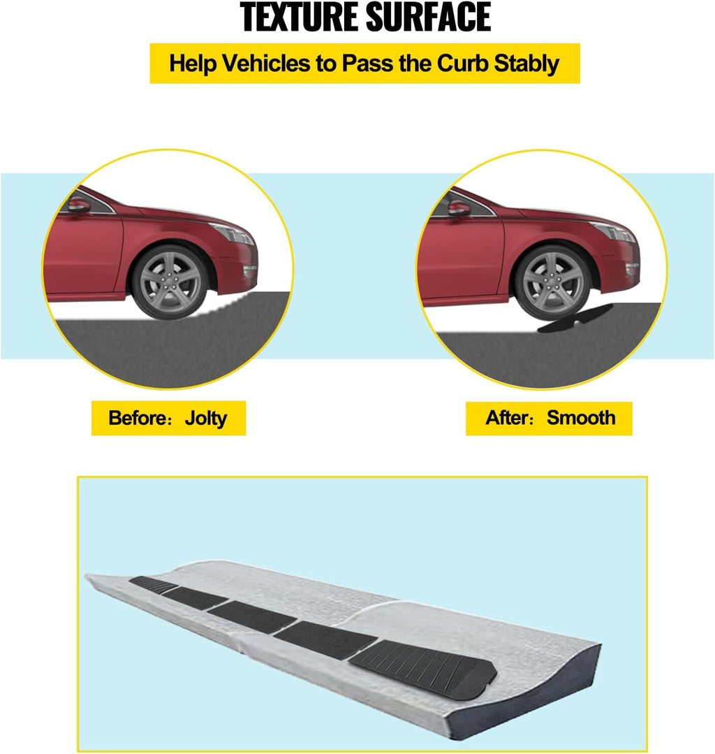 5 Pack Heavy Duty Rubber Driveway Ramps Z6596
