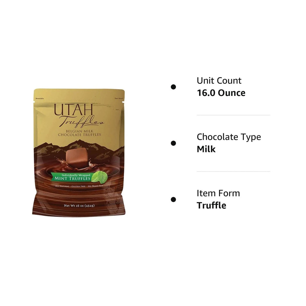 Belgian Milk Mint Chocolate Truffles 16 Oz Bag Q9790