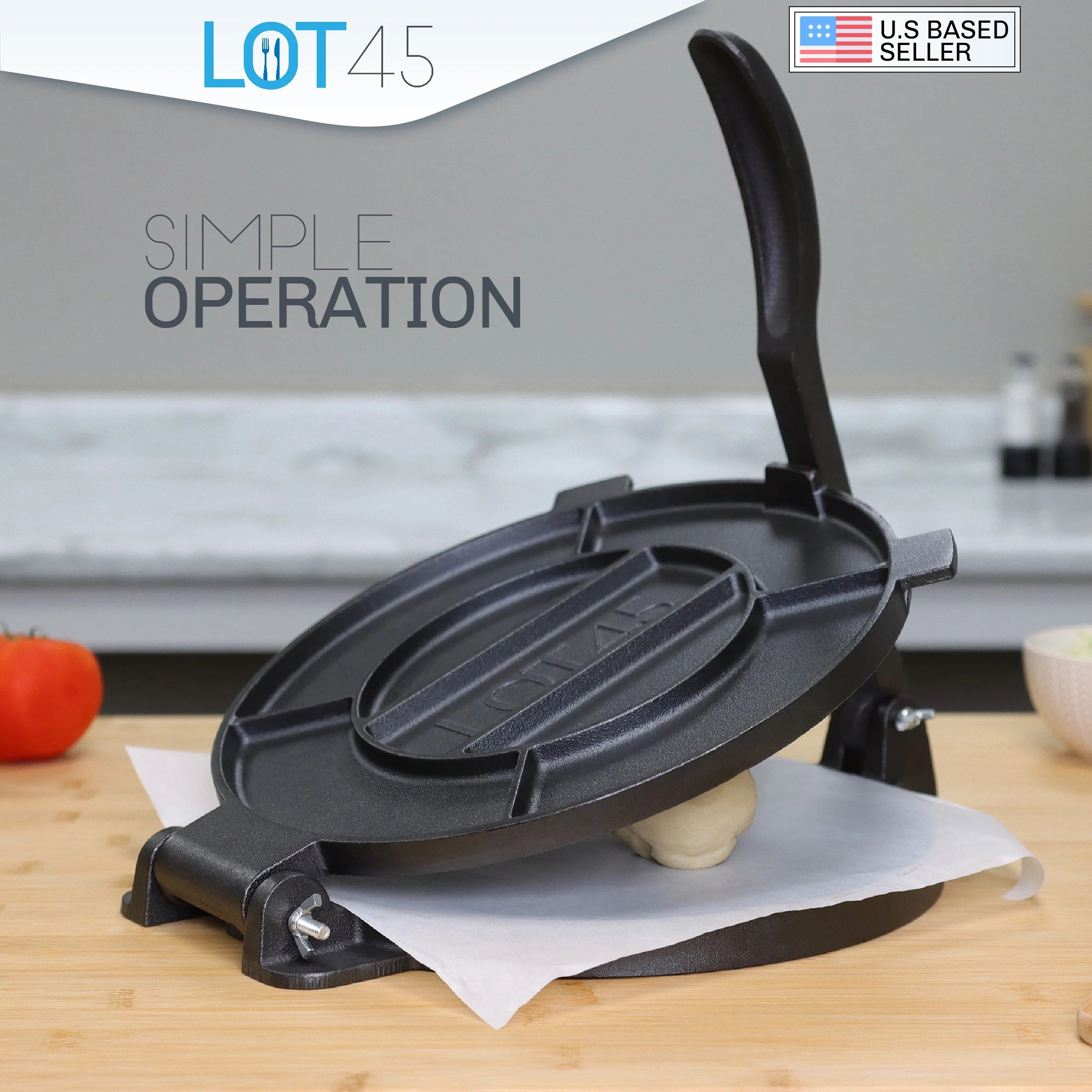 Cast Iron Tortilla Press with 100 Paper Sheets O86953