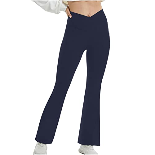 Women’s Bootcut Yoga Pants High Waisted V Crossover Wide Leg Flare Leggings L21478