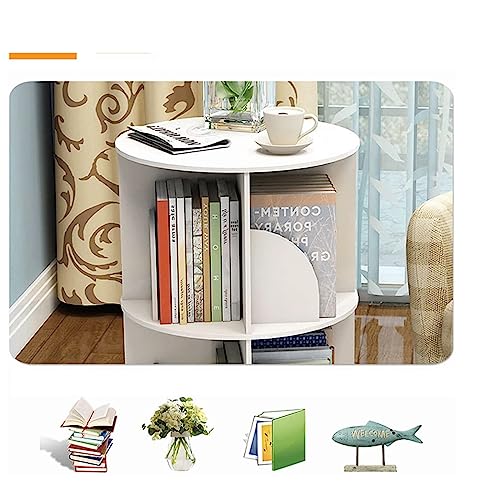 360° Rotating White Bookcase N799