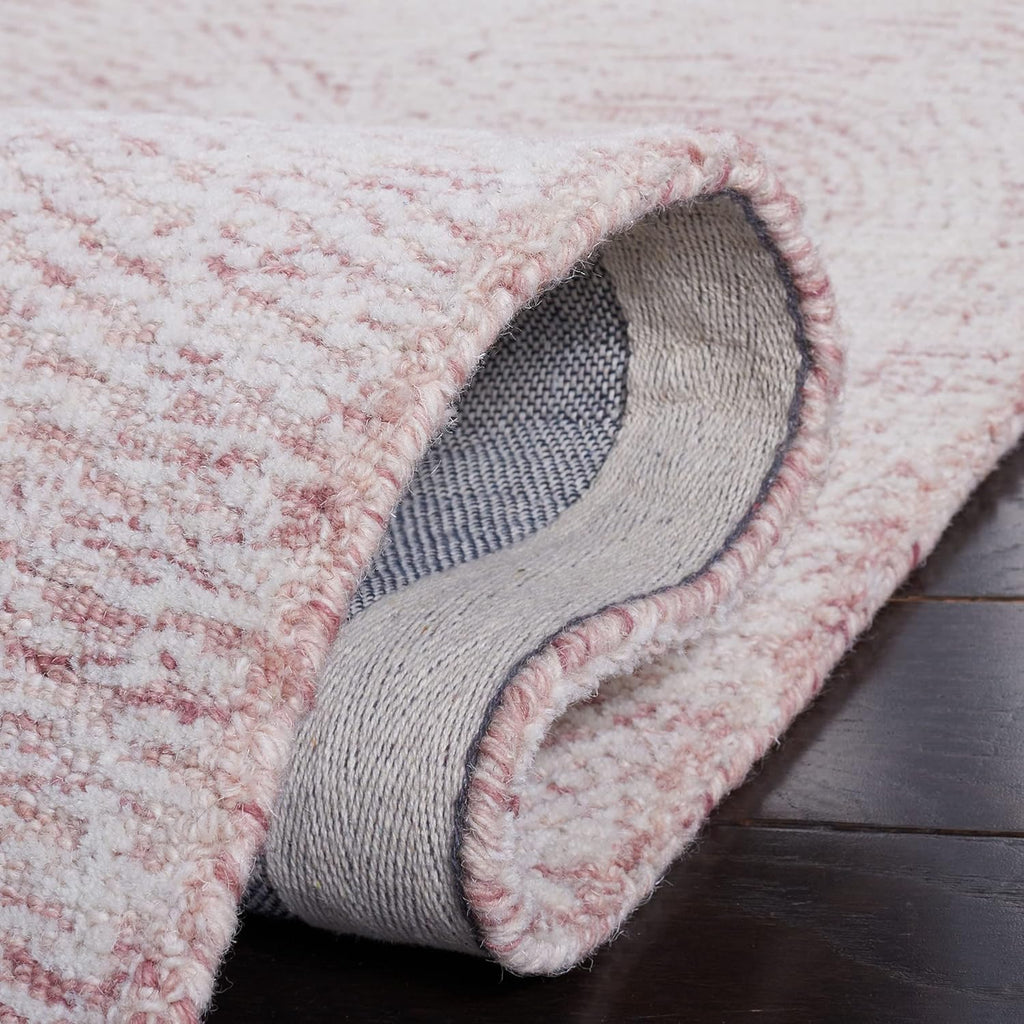 10' x 14' Pink & Ivory Handmade Wool Area Rug O936217