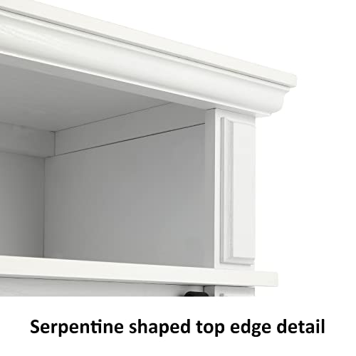White TV Stand with Electric Fireplace B8079