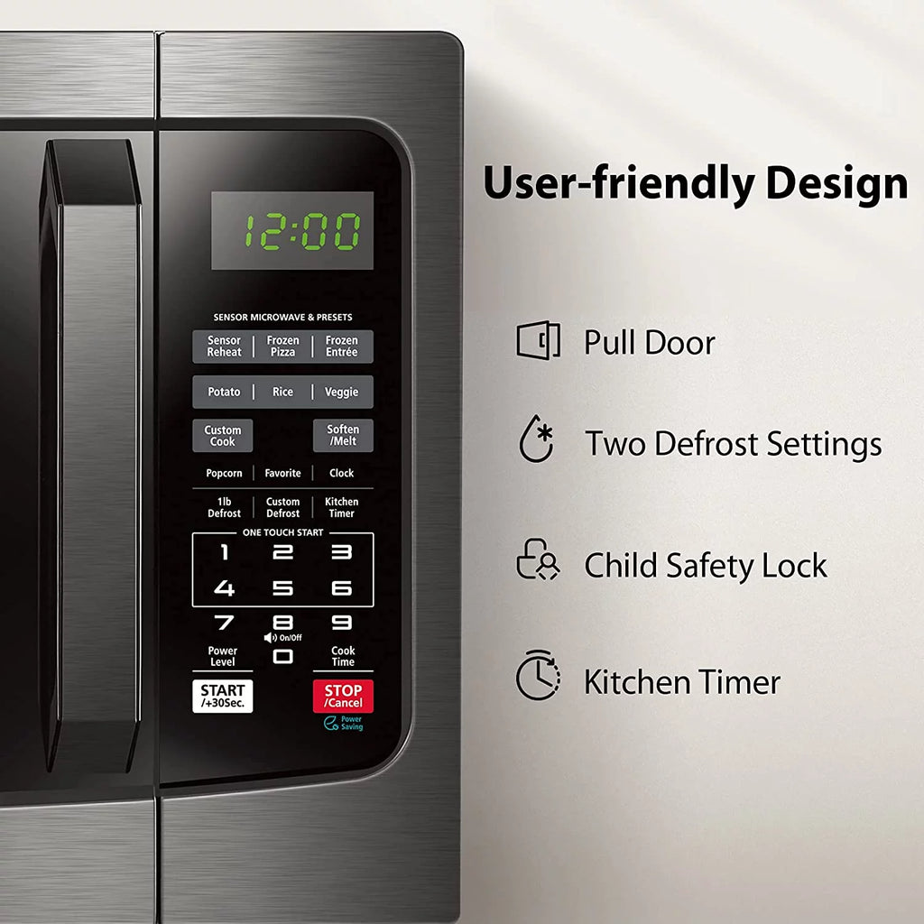 Black Stainless Steel 1.2 Cu. ft Microwave Oven (Refurbished) V24664
