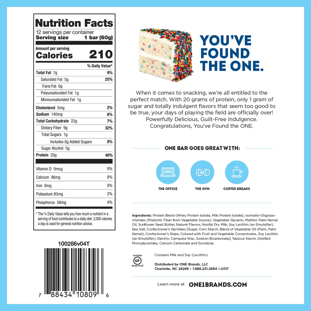 Birthday Cake 20g Protein 12 Count Protein Bar B846313