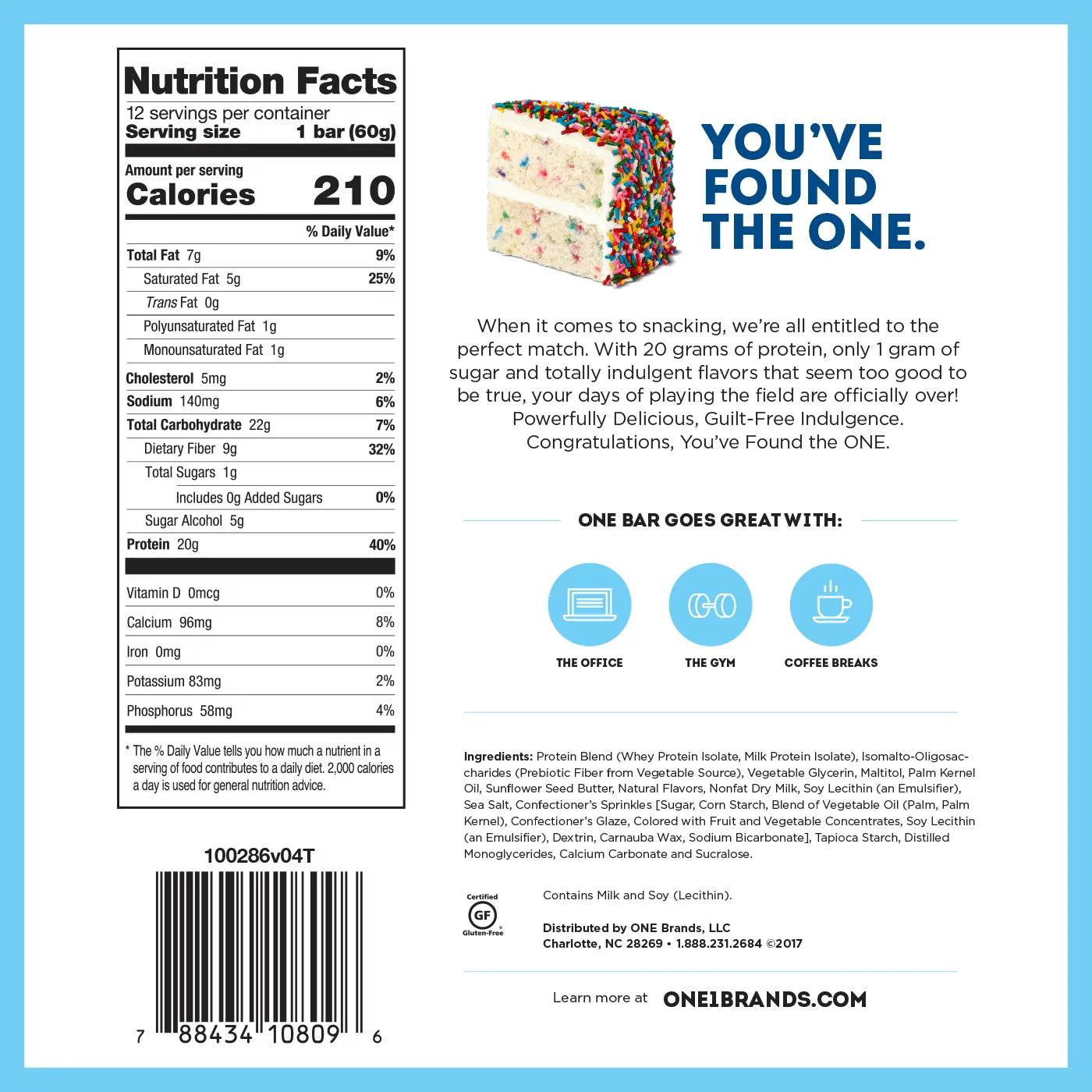 Birthday Cake 20g Protein 12 Count Protein Bar B846313
