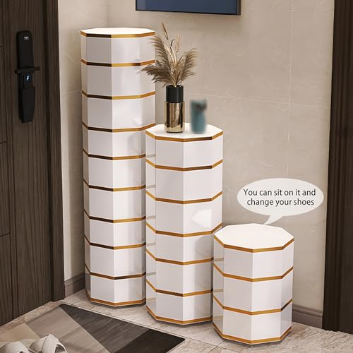 360° Rotating Round Octagon Shoe Rack Cabinet W718