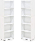 White 2 Pack 5-Tier Open Shelf Bookcase Z4752