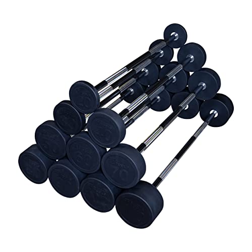 Rubber Coated Fixed Weight Straight Barbell P4344