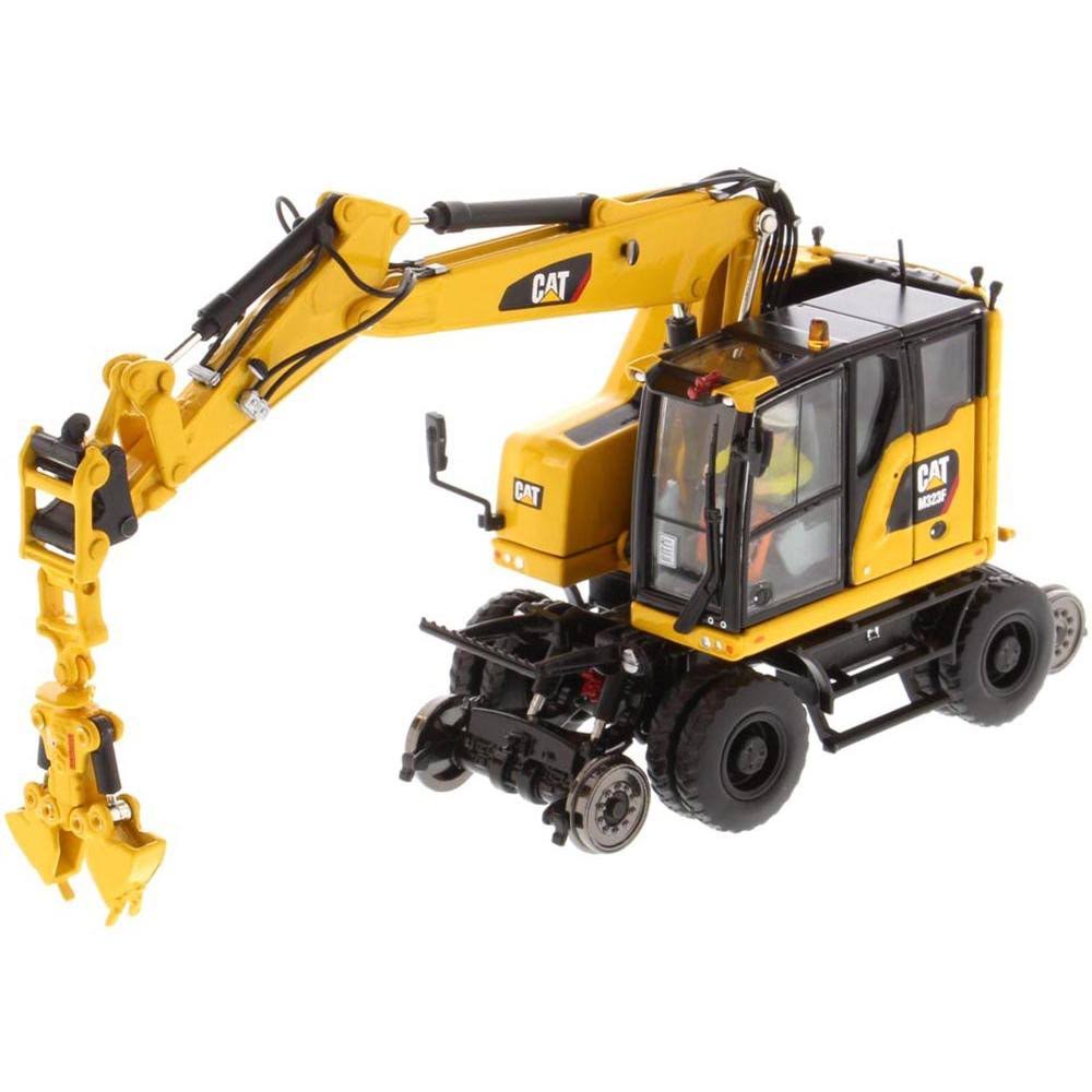Safety Yellow Wheeled Excavator 1/50 Diecast Model V7447