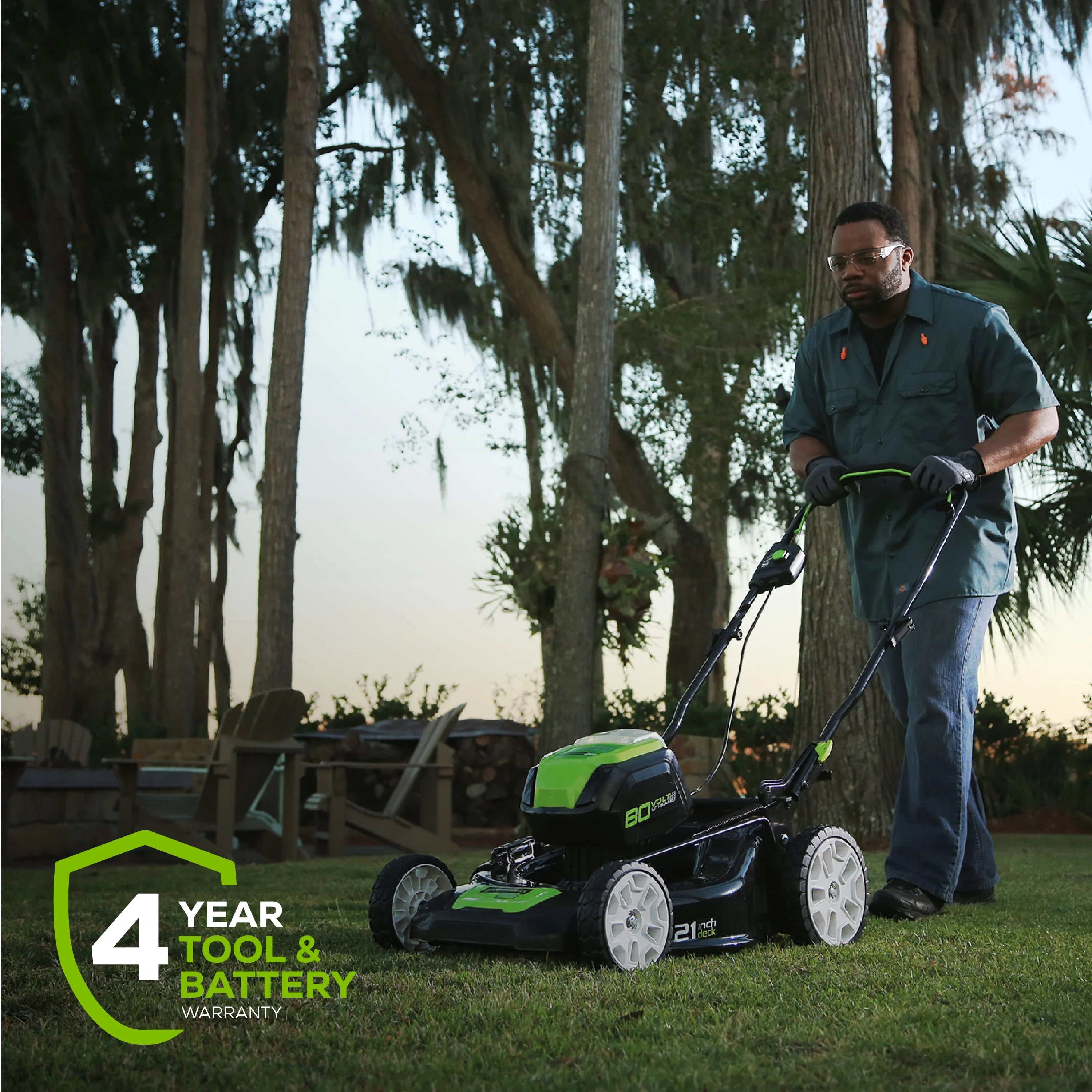 80V 21 Self Propelled Mower 5Ah Battery & Charger B916