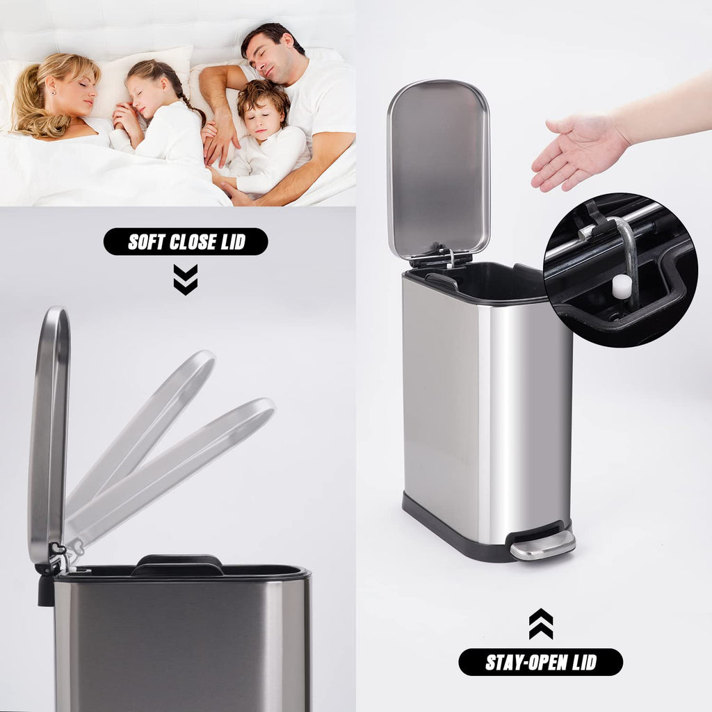 Stainless Steel Step Trash Can 10L Q823
