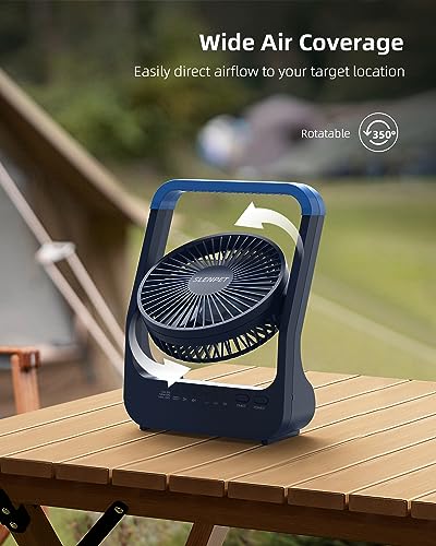 20000mAh Rechargeable Clip on Fan with Light & Hook I94501