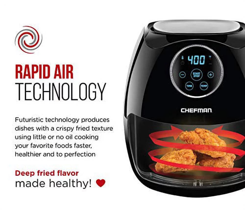 Black 6.5 Liter Air Fryer Oven L673935
