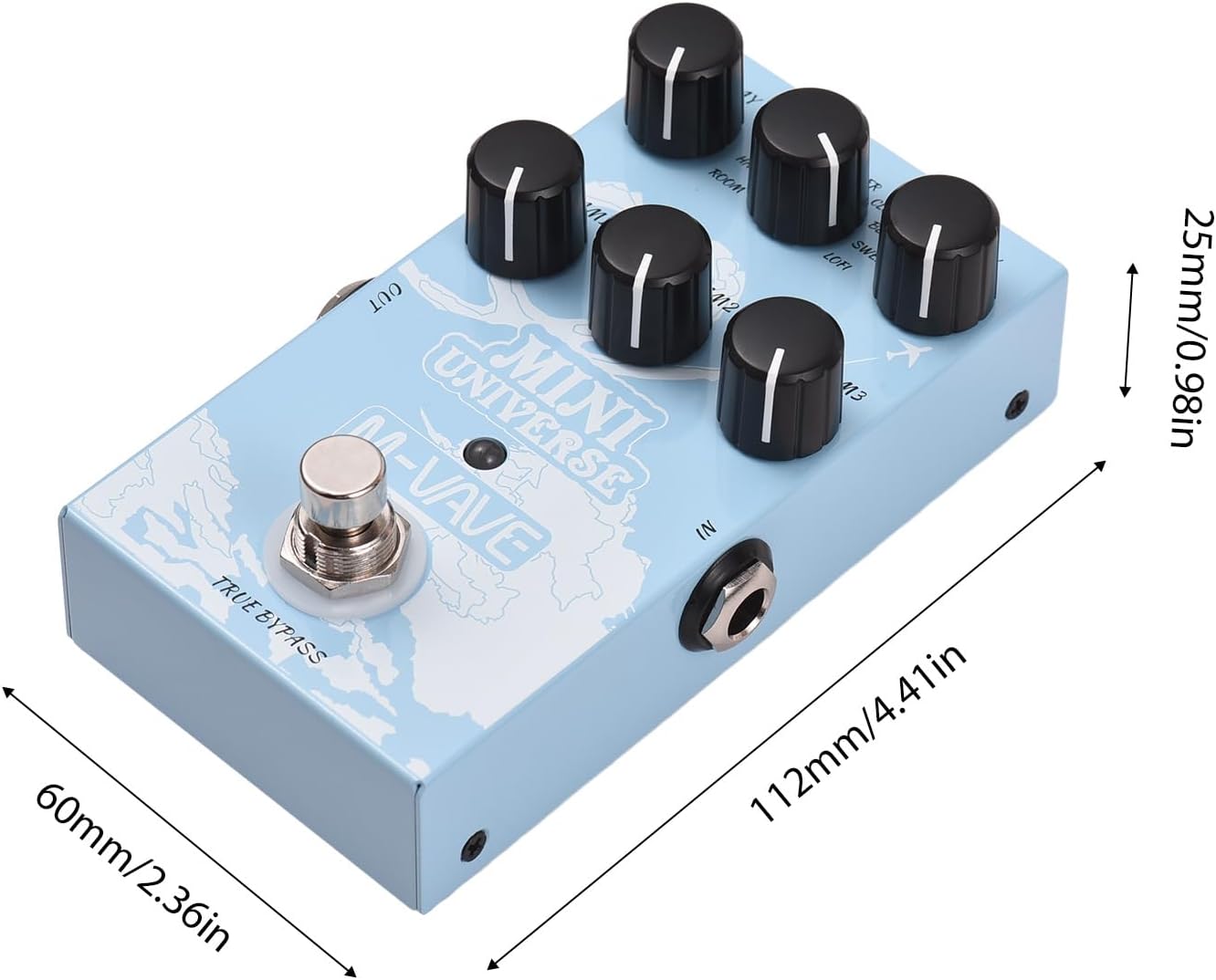 Digital Reverb Pedal with 9-Mode Reverb Selection for Guitar Bass A5144