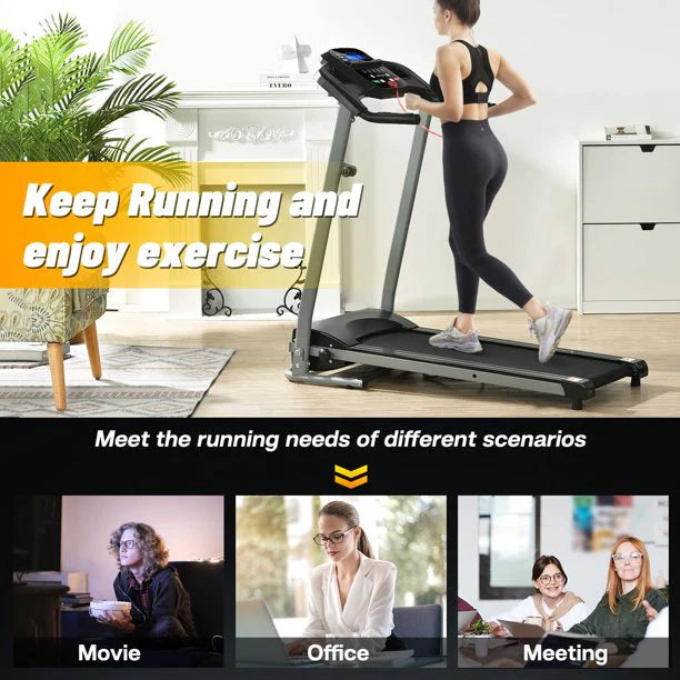Foldable Electric Treadmill with Incline 230 LB Capacity Q739