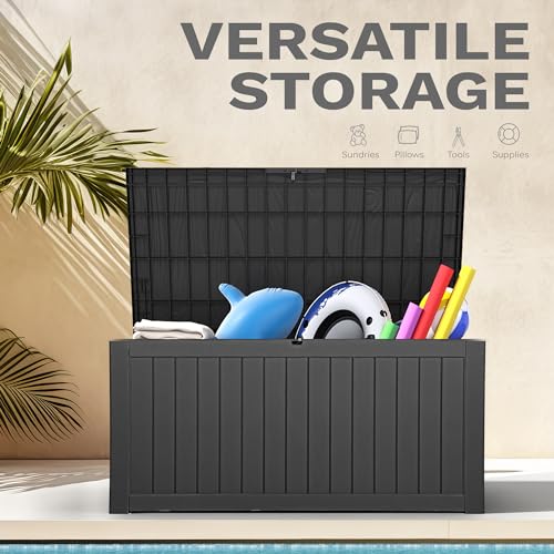 120 Gallon Black Resin Outdoor Storage Box F17091
