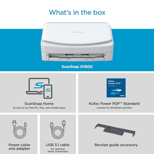 Black Wireless Document Scanner with Auto Document Feeder P102552