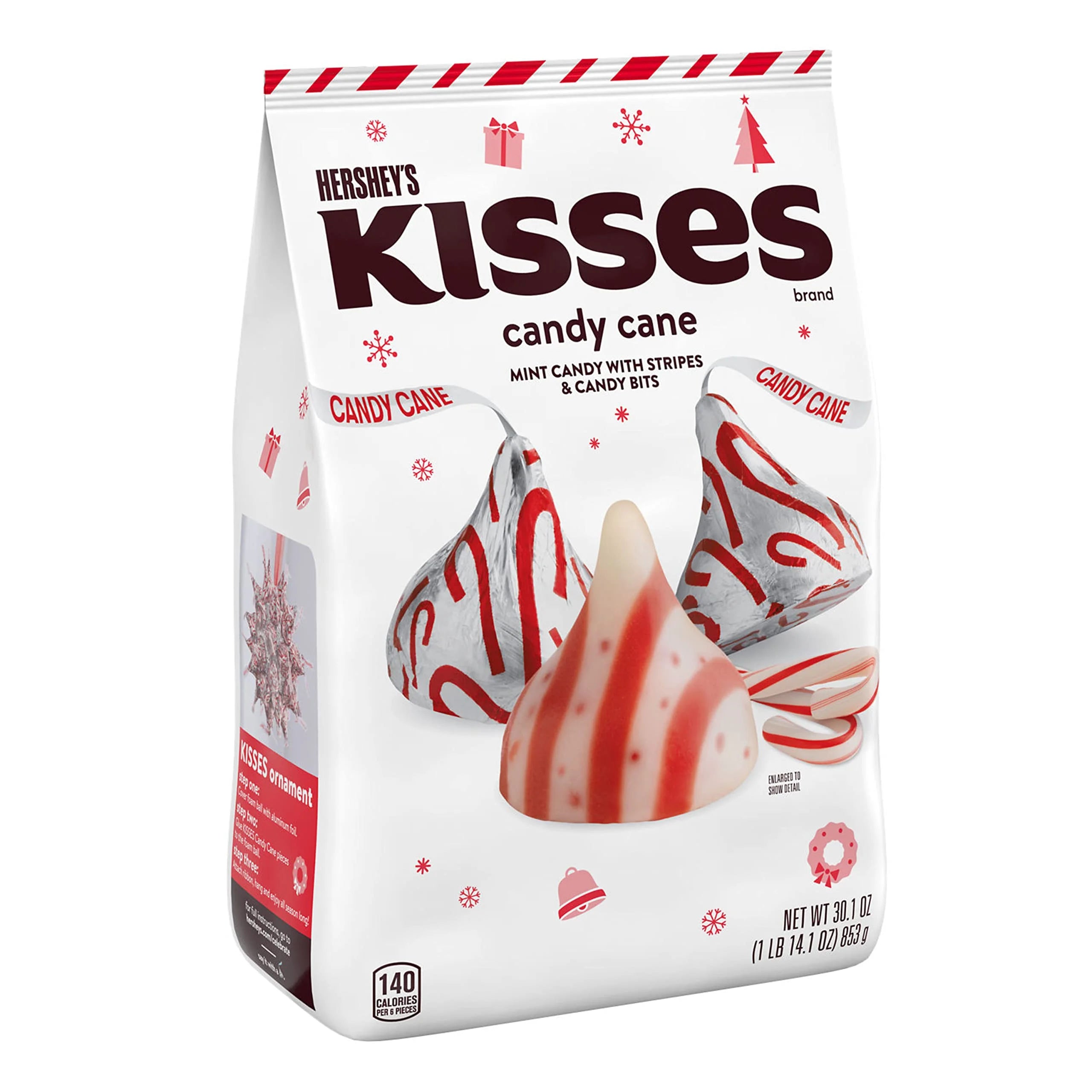 30.1 Oz Candy Cane Flavored Kisses Candy W267