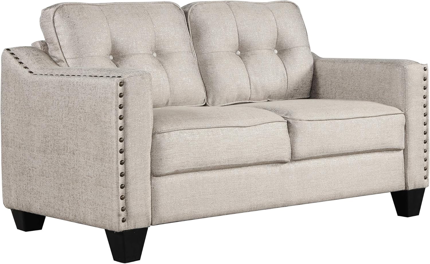 Beige Linen Fabric Sofa and Loveseat Set N2962
