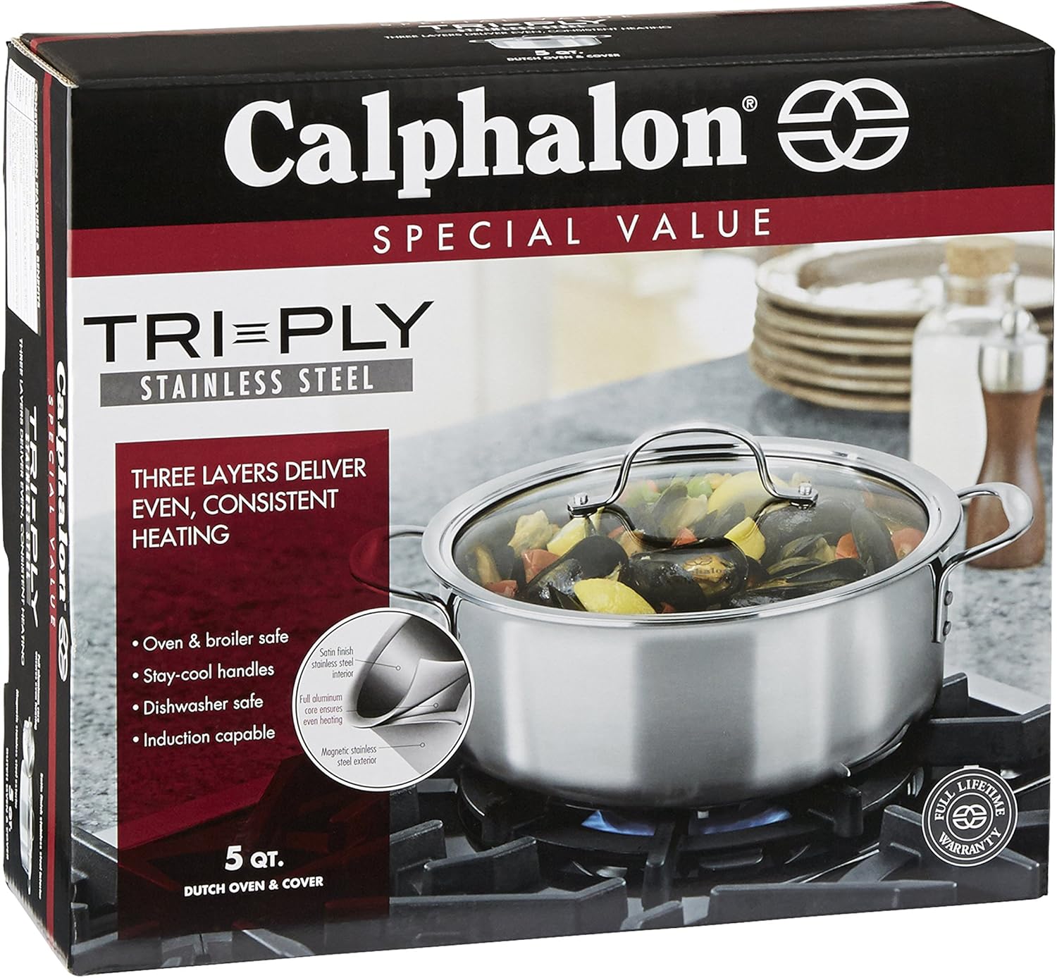 Tri-Ply Stainless Steel Dutch Oven, 5-quart W5151