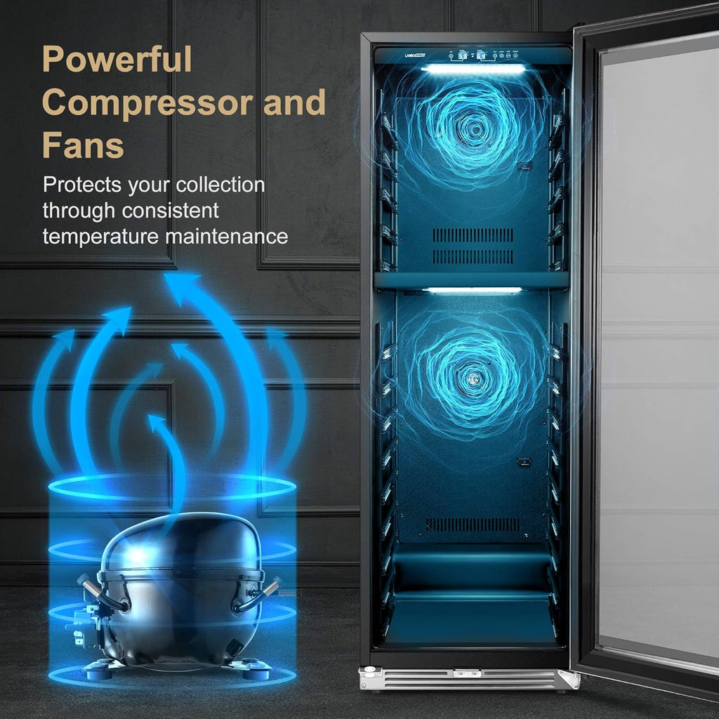 153 Bottle Built-in Dual Zone Stainless Steel Wine Cooler M48695