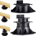 12Pack Adjustable Deck Support Pedestal Foundation Base, Black U68740